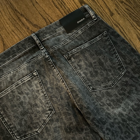 Ovadia & Sons Black Leopard Denim Slim Jeans - Picture 6 of 8